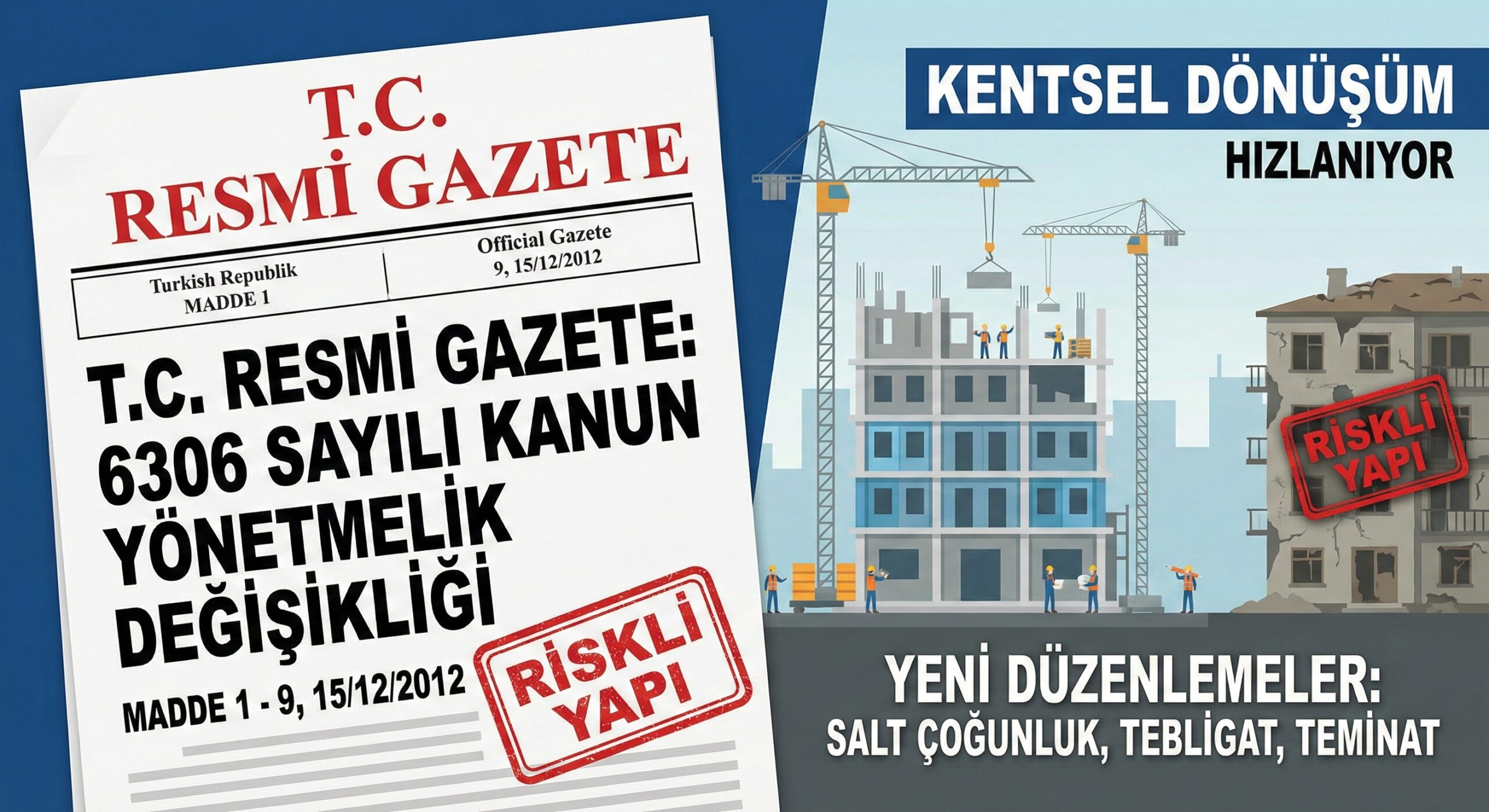 riskli yapı 6306 sayılı kanun kentsel dönüşüm